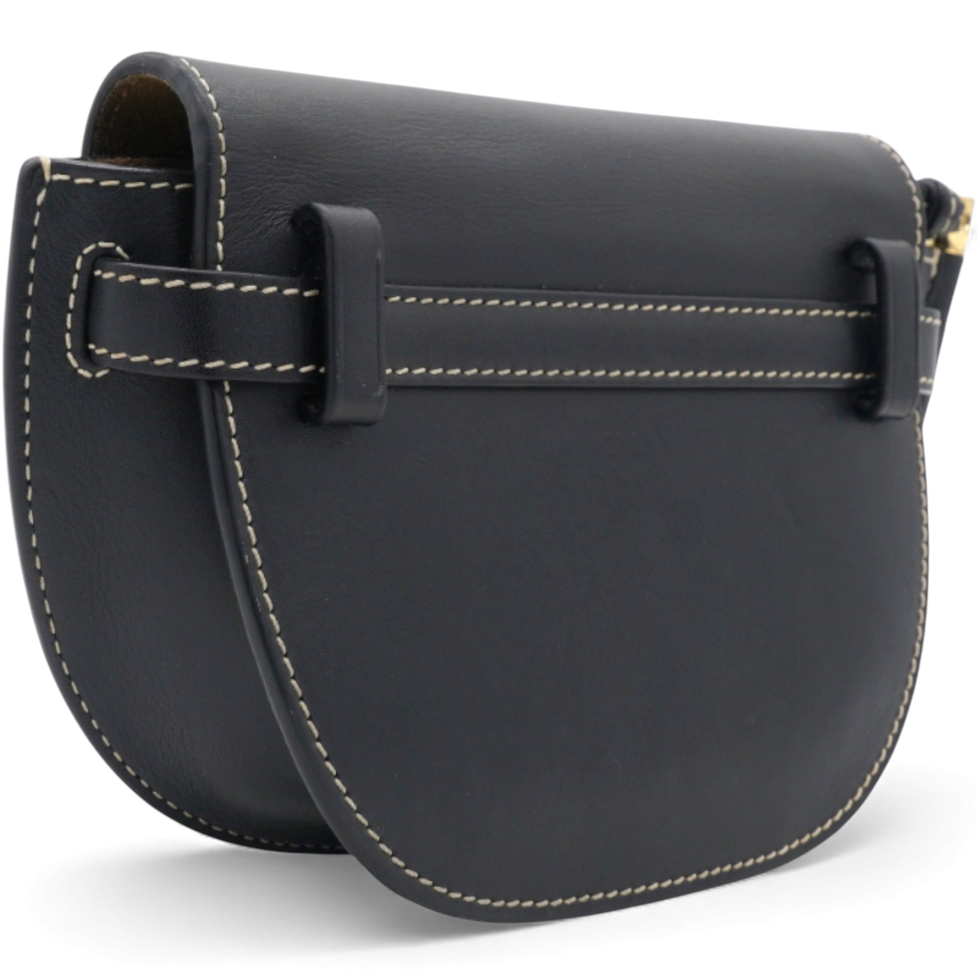 Black Leather Mini Gate Belt Bag