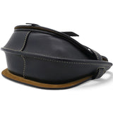 Black Leather Mini Gate Belt Bag