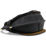 Black Leather Mini Gate Belt Bag
