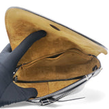 Black Leather Mini Gate Belt Bag