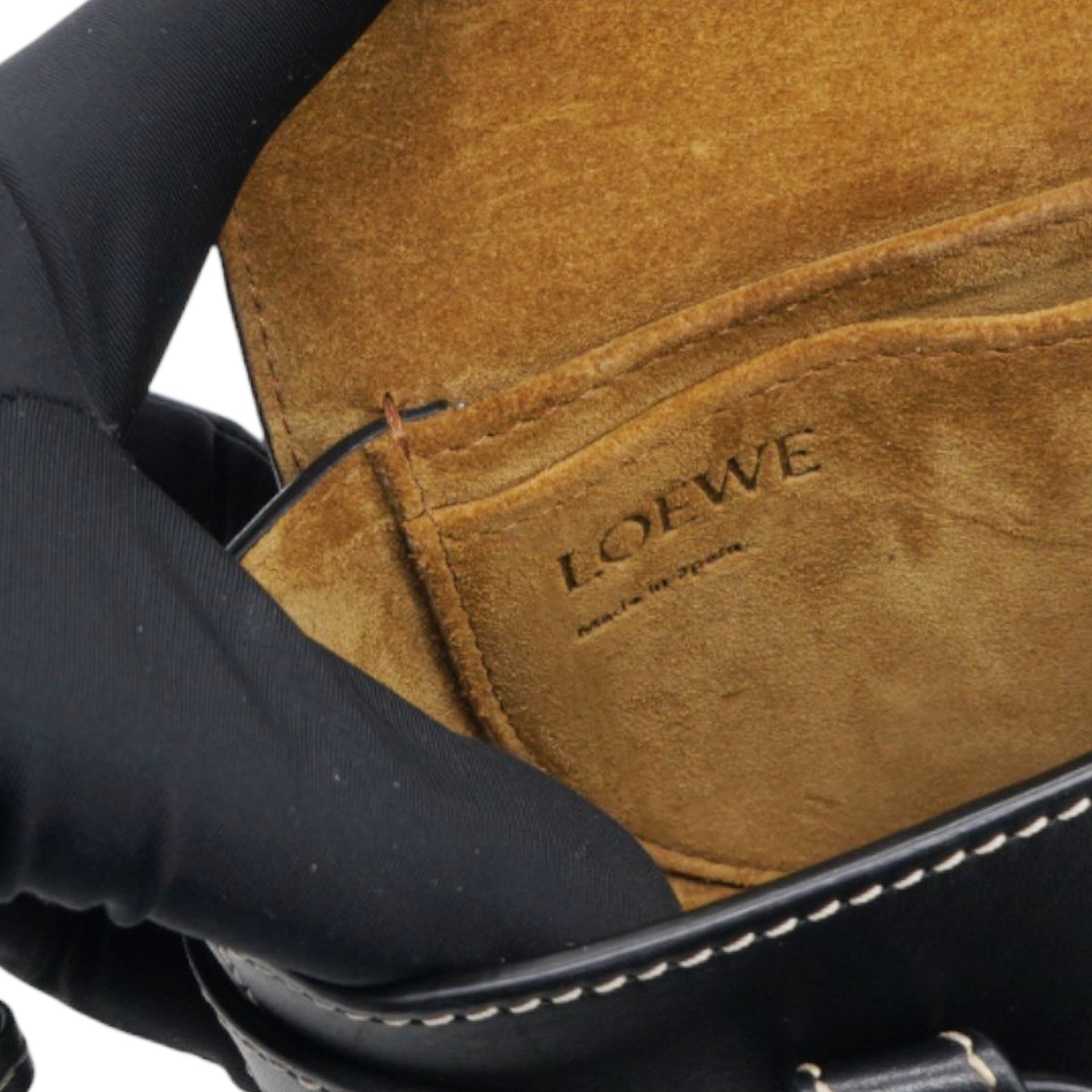 Black Leather Mini Gate Belt Bag