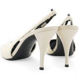 White Vesper Slingback Pump Heels Size37