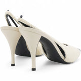 White Vesper Slingback Pump Heels Size37