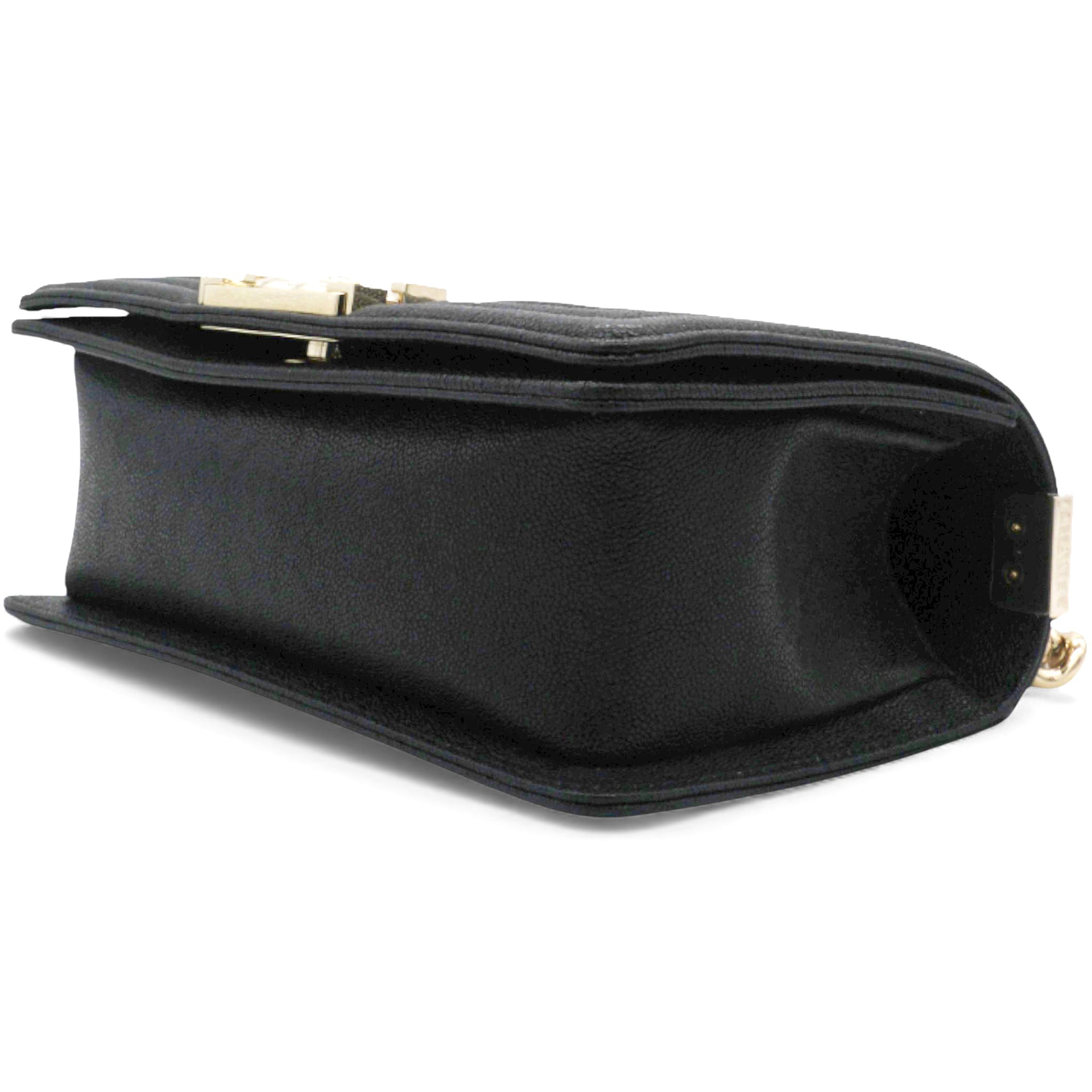 Small Caviar Chevron Leboy Black