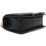 Small Caviar Chevron Leboy Black