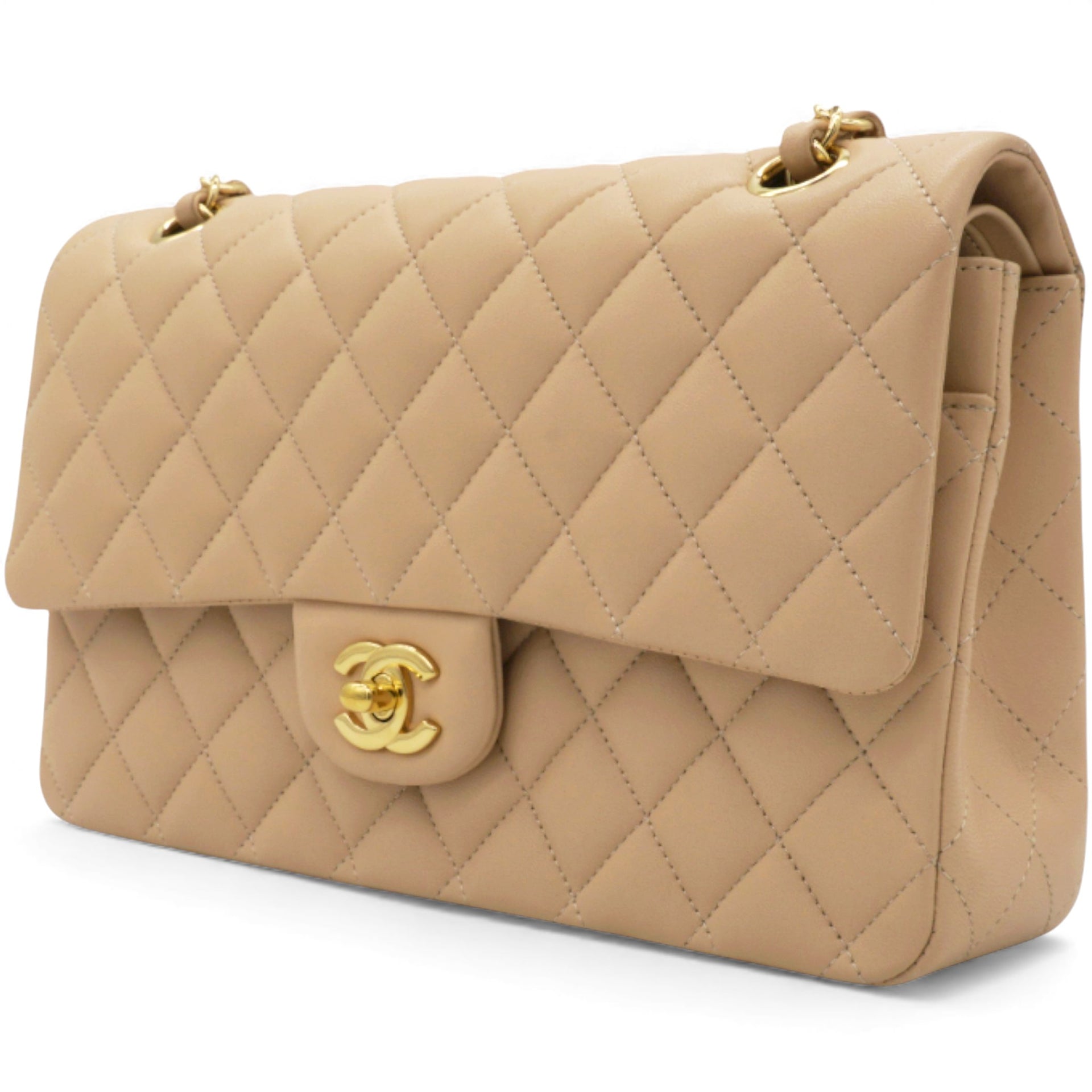 Classic Flap Medium Beige Lambskin