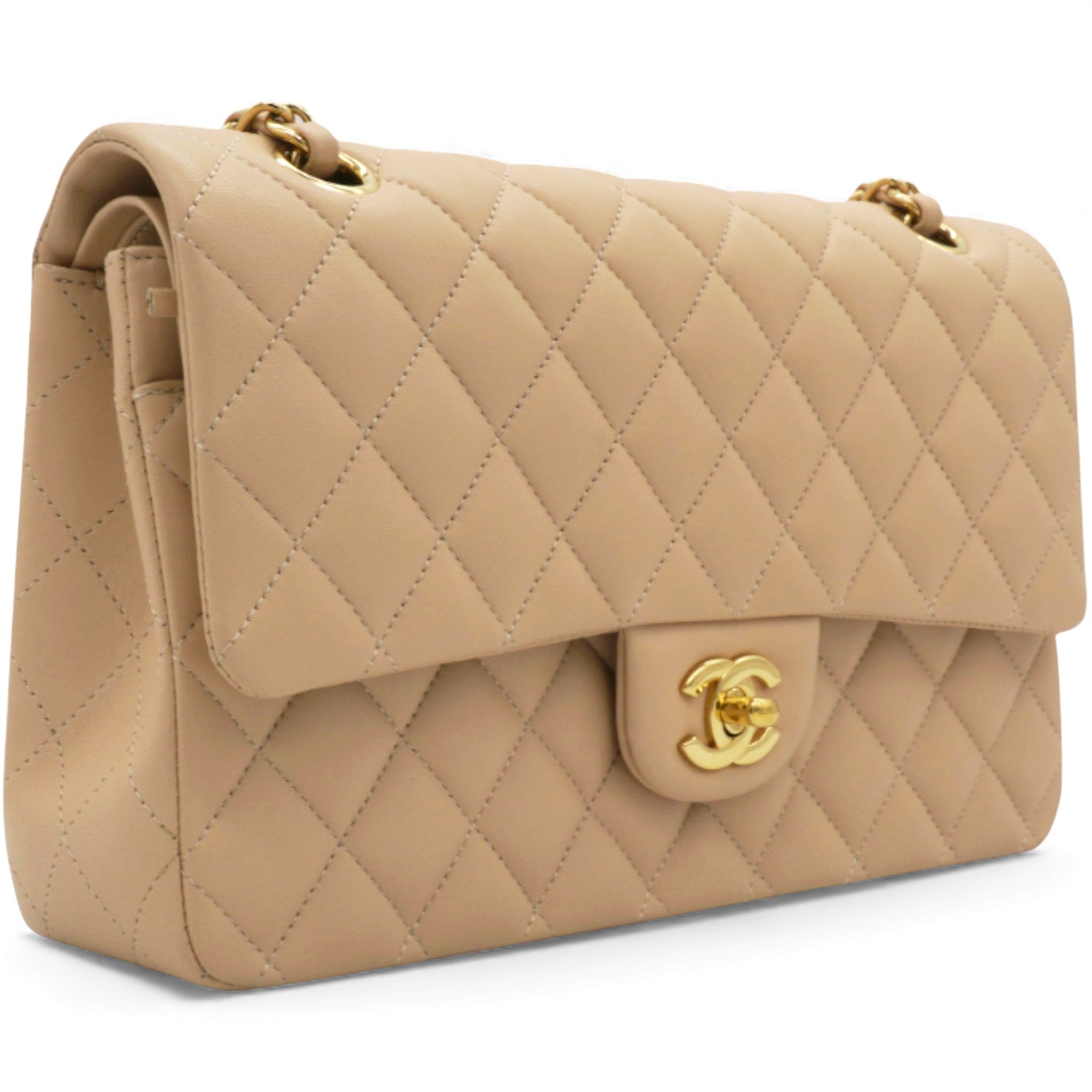 Classic Flap Medium Beige Lambskin