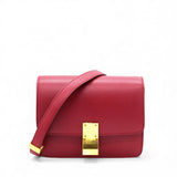 Box Calfskin Mini Classic Box Flap Bag Red