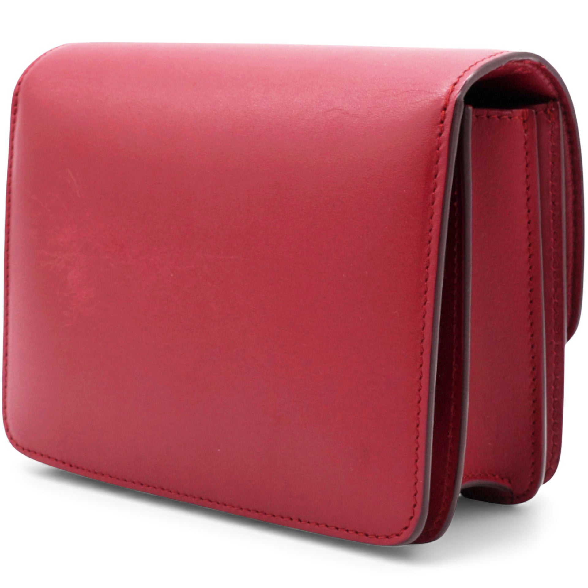 Box Calfskin Mini Classic Box Flap Bag Red
