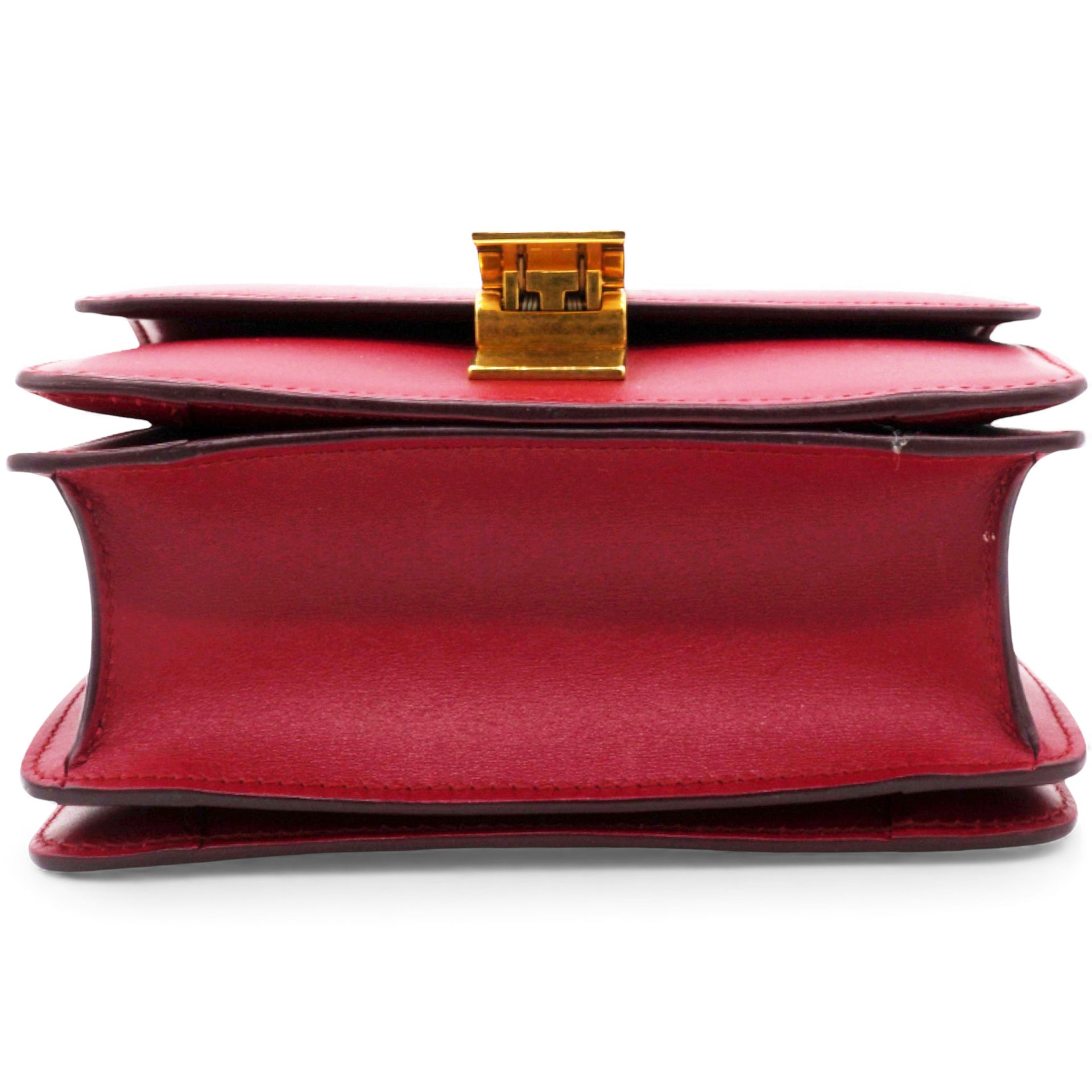 Box Calfskin Mini Classic Box Flap Bag Red
