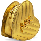 Gold Chevron Monogram Mini Love Heart Chain Bag