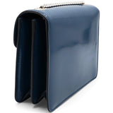 Blue Leather Small Interlocking G Shoulder Bag