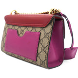 Red/Pink Leather and GG Supreme Monogram Canvas Small Padlock Shoulder Bag