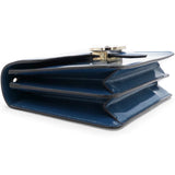 Blue Leather Small Interlocking G Shoulder Bag