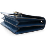 Blue Leather Small Interlocking G Shoulder Bag