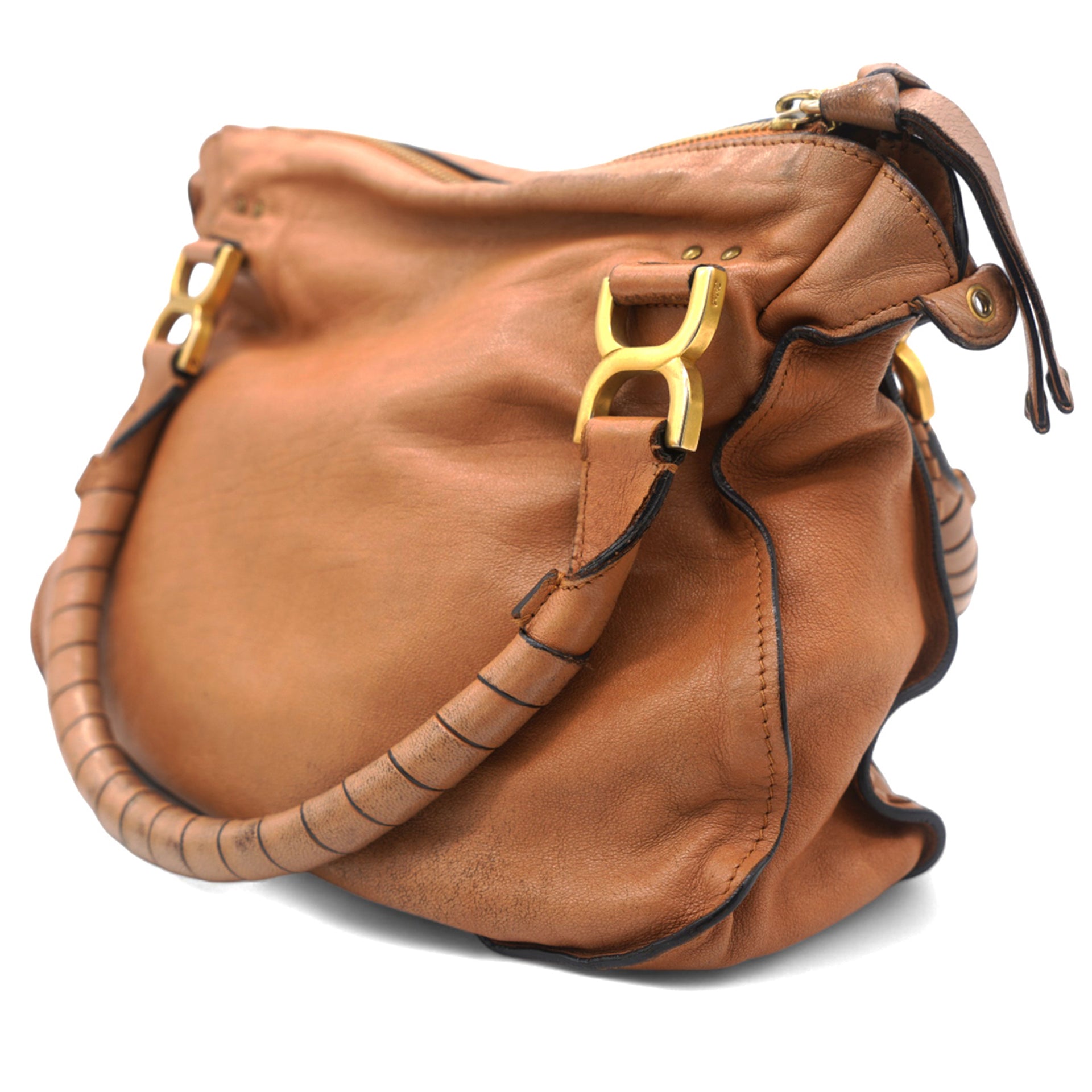 Chloe Brown Leather Small Marcie Satchel – STYLISHTOP