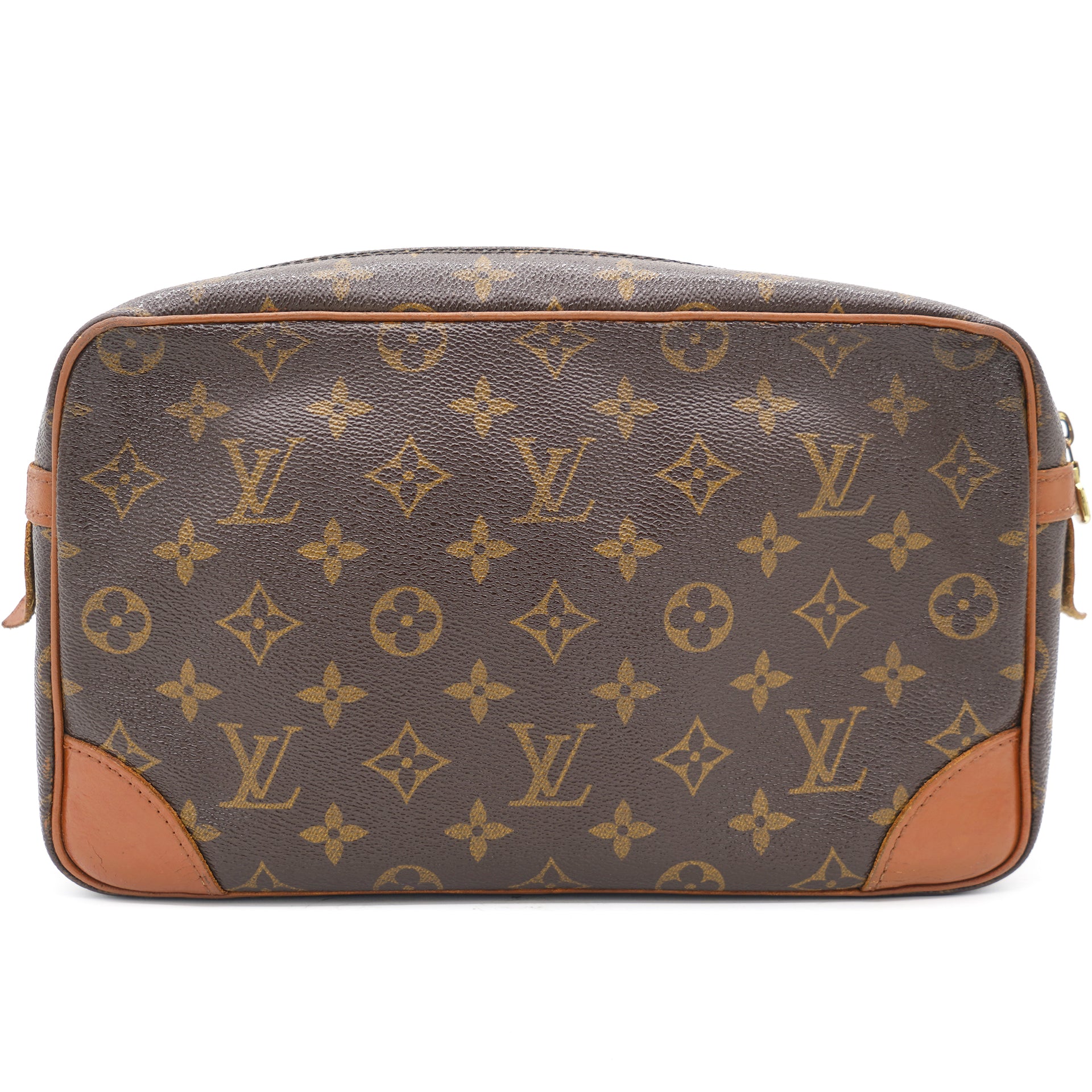Louis Vuitton Compiegne 28 M51845 Monogram Canvas Clutch Bag Brown