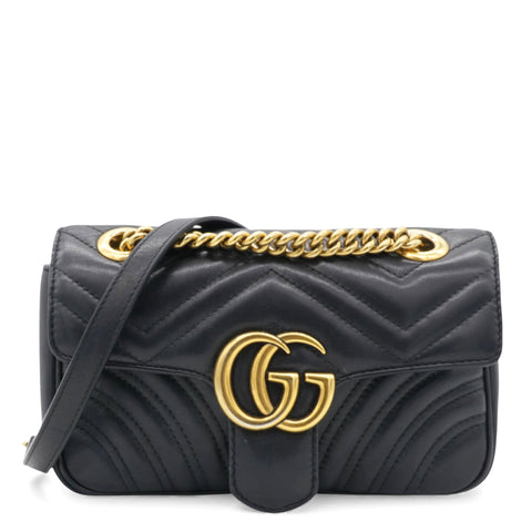 GG Marmont Matelassé Small Bag Black