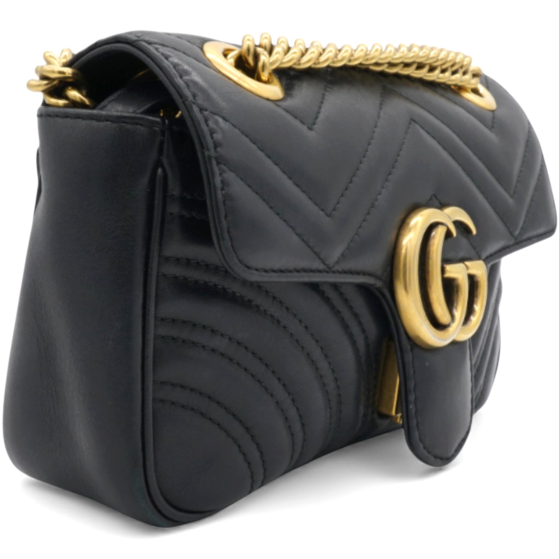 GG Marmont Matelassé Small Bag Black