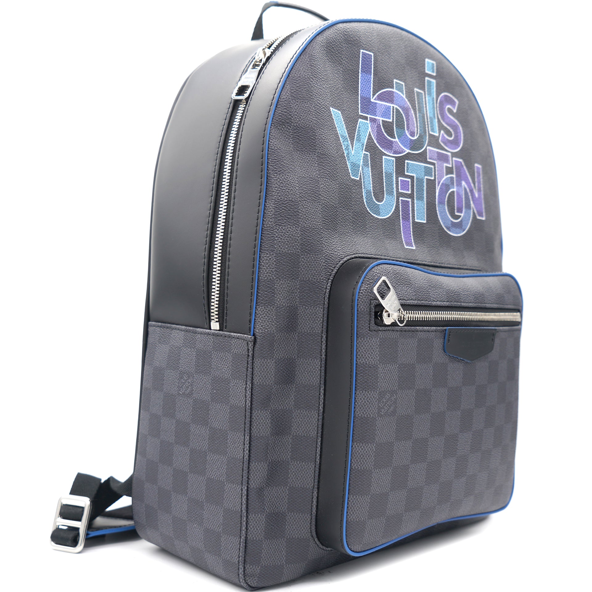 LOUIS VUITTON Damier Graphite Logo Josh Backpack Blue Multicolor 1270771