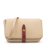 Strap Clutch in Taupe/Red