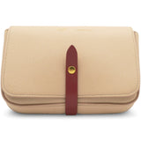 Strap Clutch in Taupe/Red