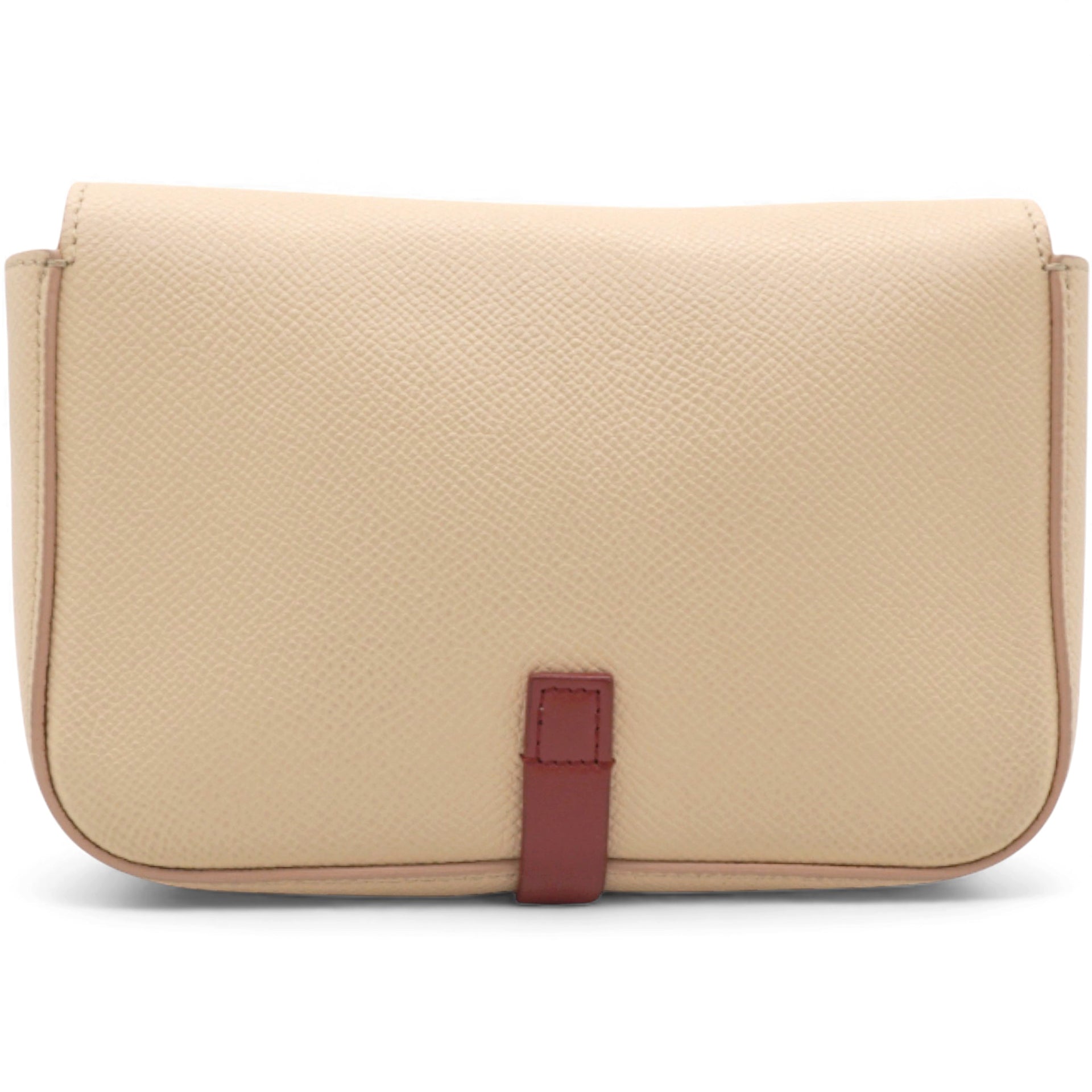 Strap Clutch in Taupe/Red