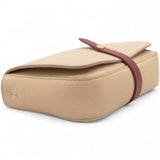 Strap Clutch in Taupe/Red