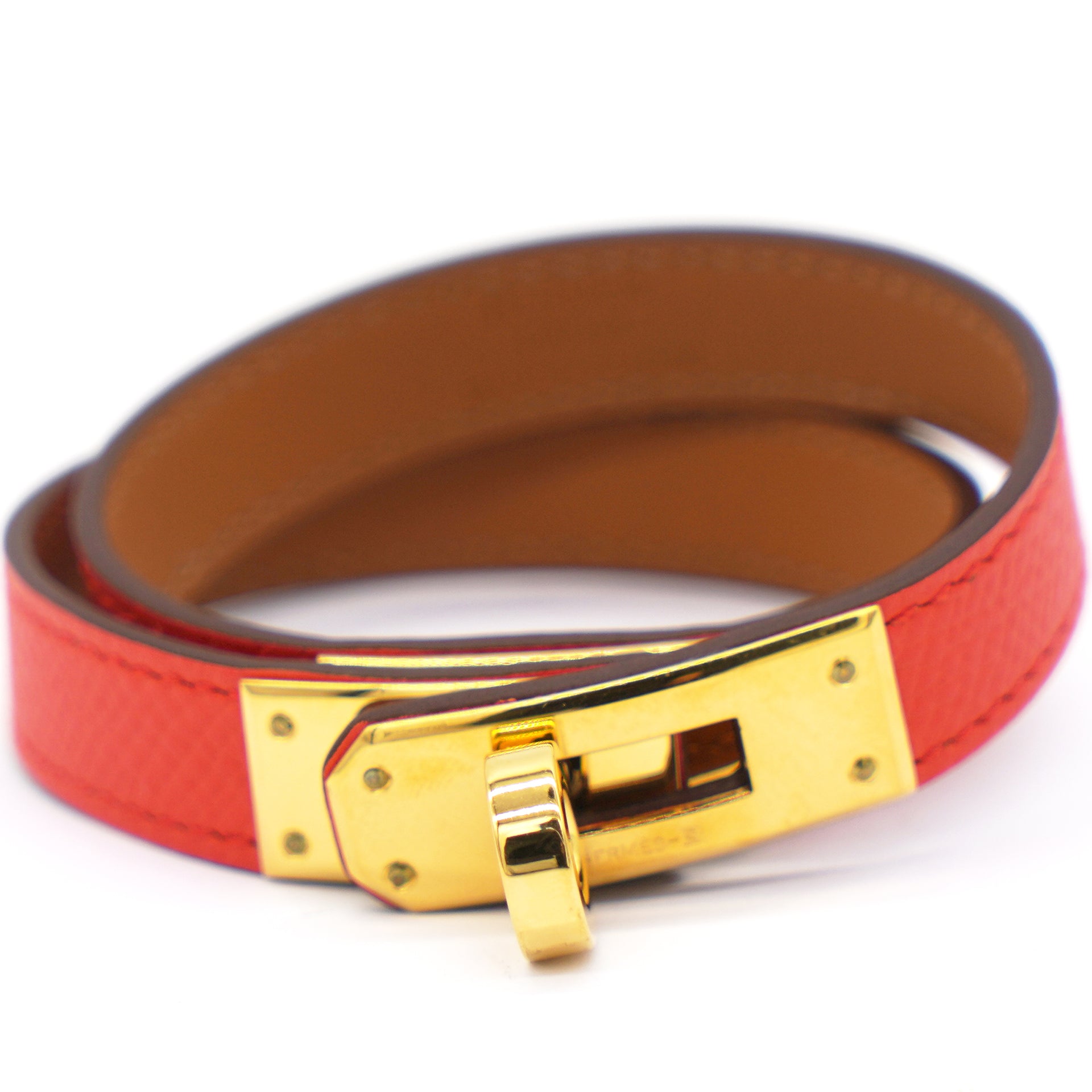 Hermes 18K Gold Plated Palladium H Leather Bracelet | Hermes | Buy at  TrueFacet