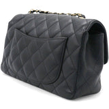 Black Quilted Caviar Leather Classic Mini Flap Bag