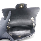 Black Quilted Caviar Leather Classic Mini Flap Bag