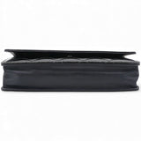 Black Quilted Patent Leather Classic WOC Clutch Bag