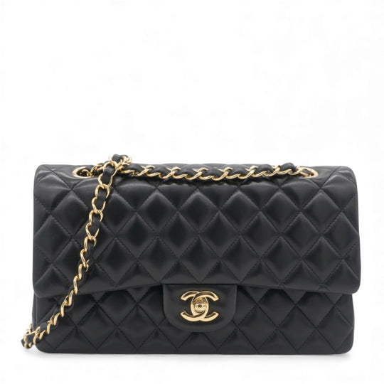 Lambskin Quilted Medium Classic Flap Black