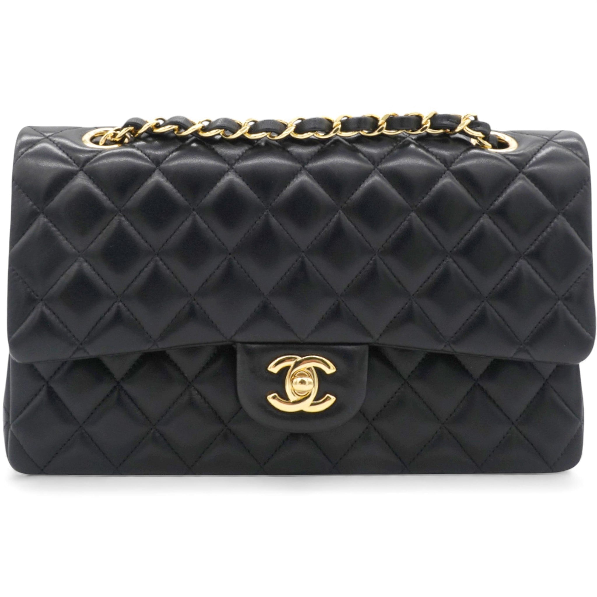 Lambskin Quilted Medium Classic Flap Black
