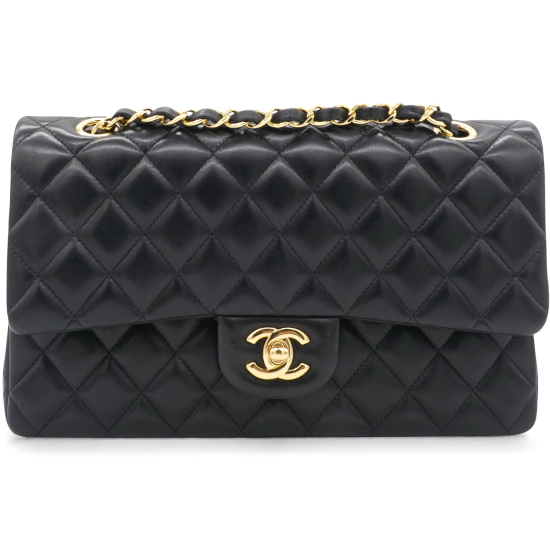 Lambskin Quilted Medium Classic Flap Black
