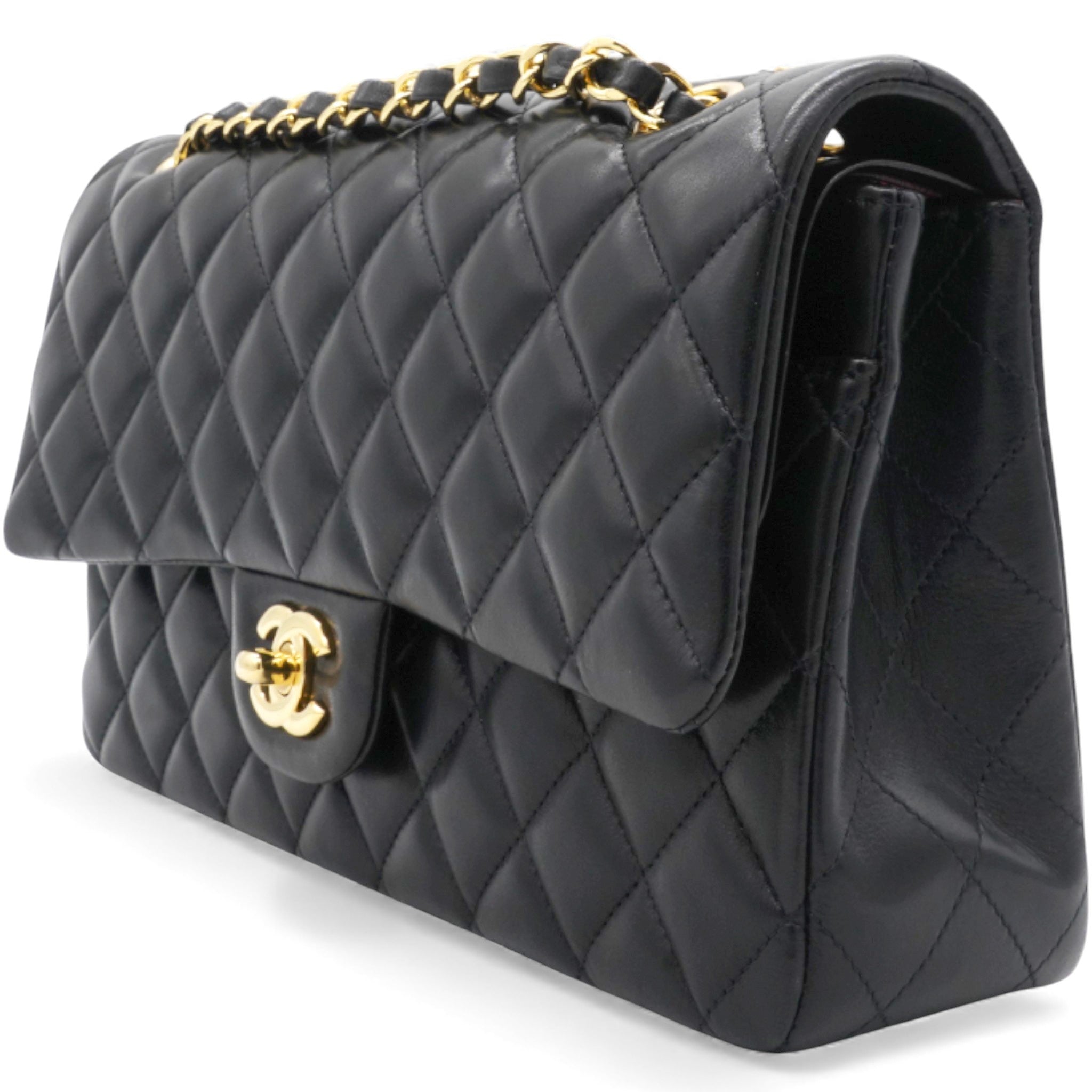 Lambskin Quilted Medium Classic Flap Black
