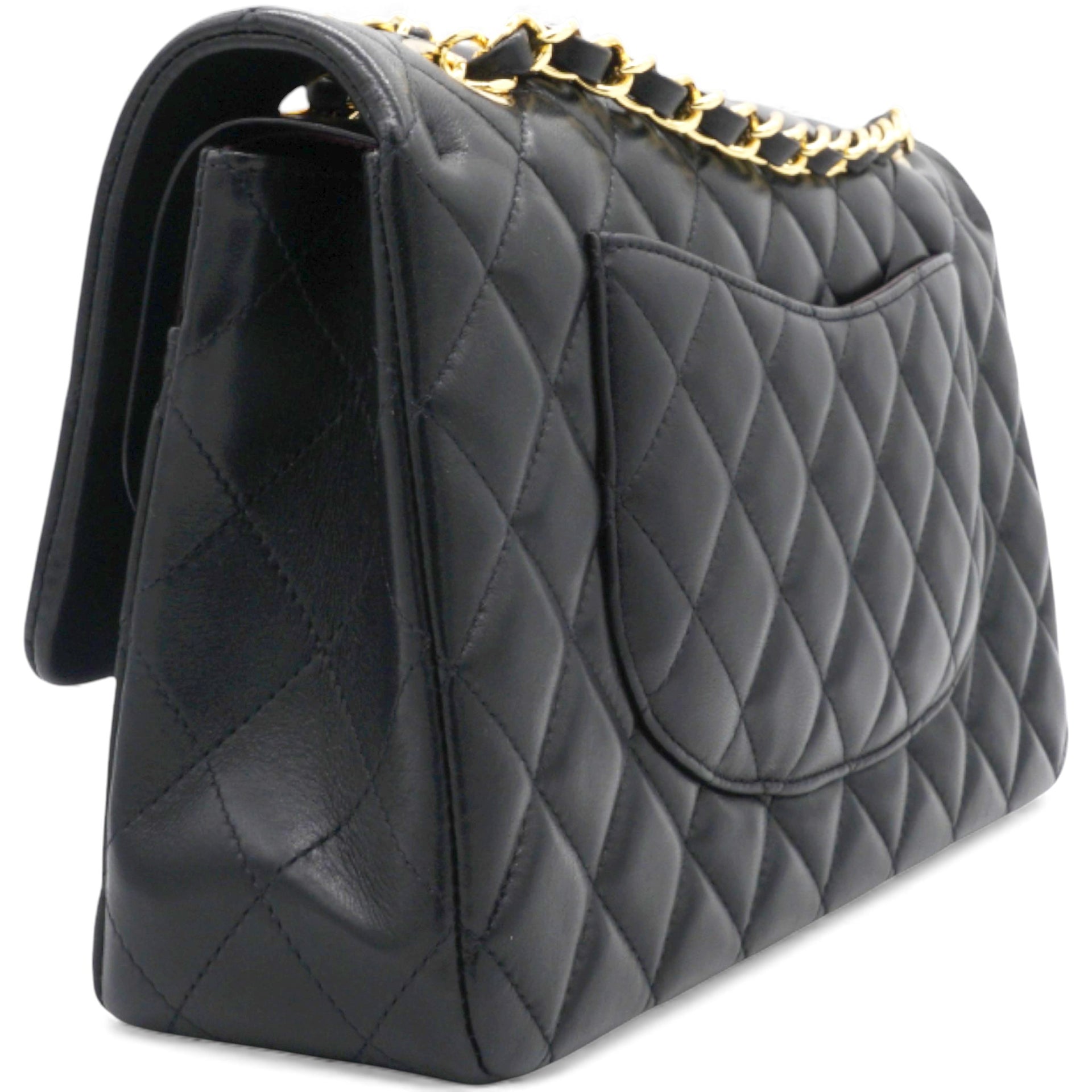 Lambskin Quilted Medium Classic Flap Black