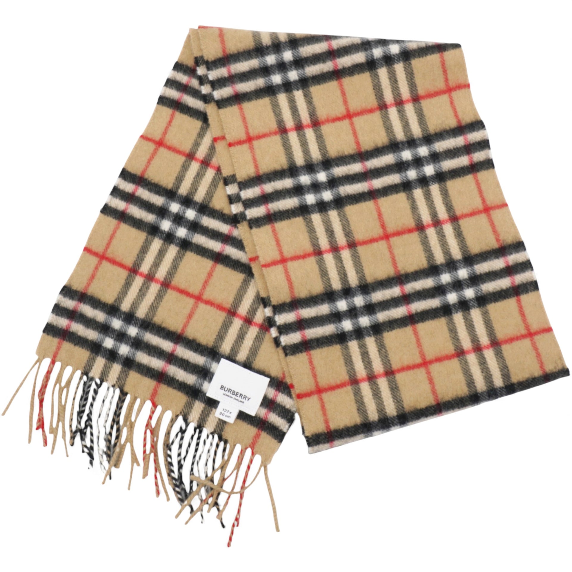 Checked Cashmere Scarf Brown Kids