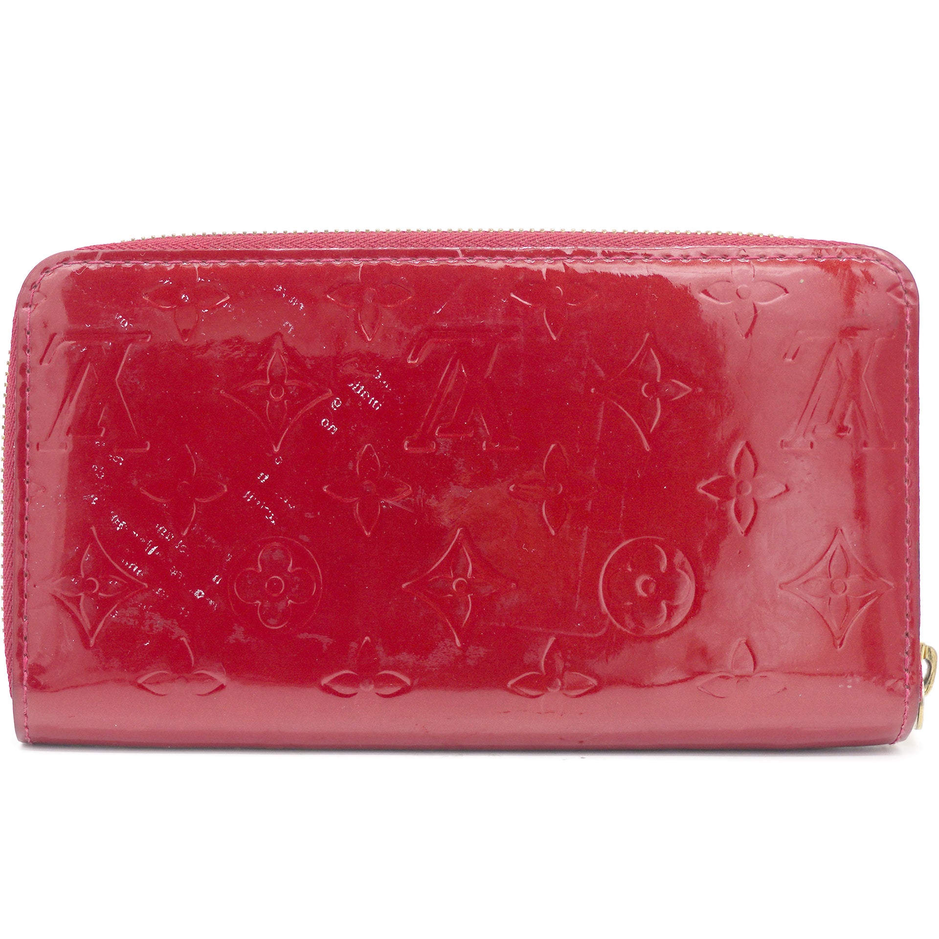 Red Monogram Vernis Leather Zippy Wallet