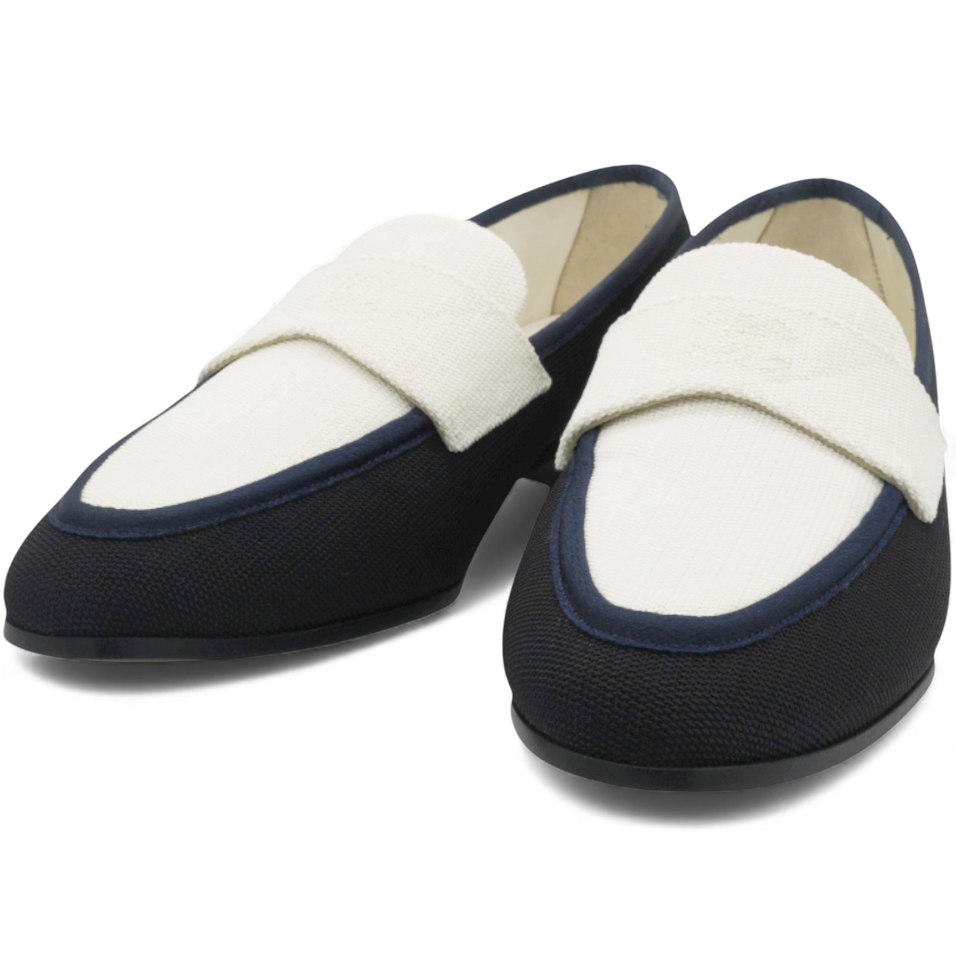 Interlocking CC Logo Canvas Loafers Size38.5