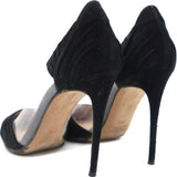 Ruched Leather and PVC Black Pumps 36.5