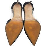 Ruched Leather and PVC Black Pumps 36.5