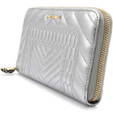 Authentic Leather Long Wallet Serpenti Forever Silver Rare