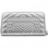 Authentic Leather Long Wallet Serpenti Forever Silver Rare