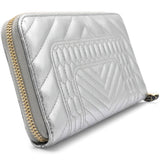 Authentic Leather Long Wallet Serpenti Forever Silver Rare