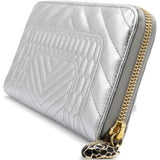 Authentic Leather Long Wallet Serpenti Forever Silver Rare