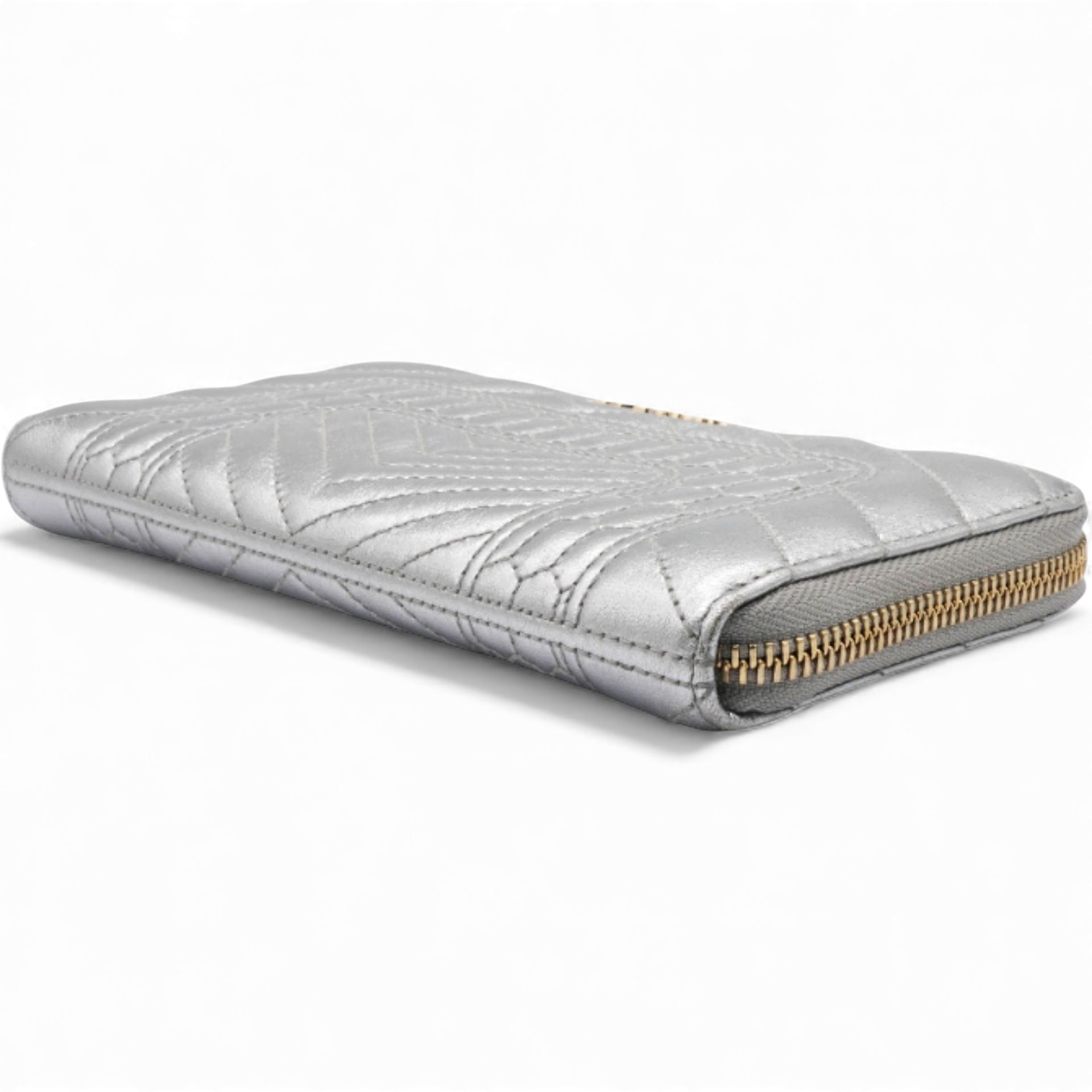 Authentic Leather Long Wallet Serpenti Forever Silver Rare