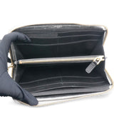 Authentic Leather Long Wallet Serpenti Forever Silver Rare