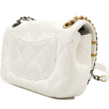 Lambskin Quilted Mini Coco Clips Flap White