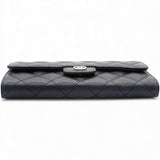 Caviar Quilted Long Wallet Black